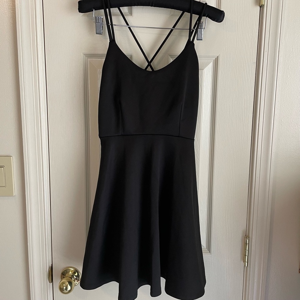 finn & clover Black Strappy Mini Dress